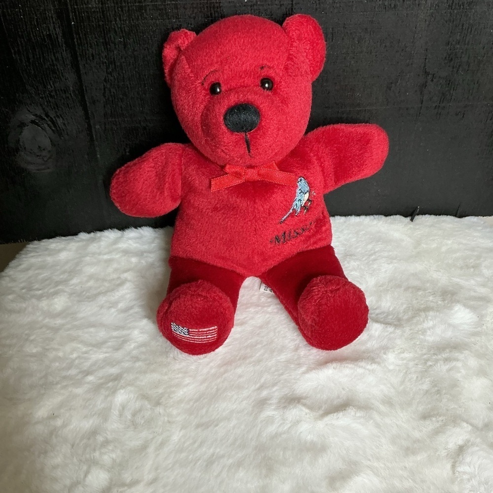 Symbolz Missouri The show Me State Red Teddy Bear 7”Plush Stuffed Animal Toy